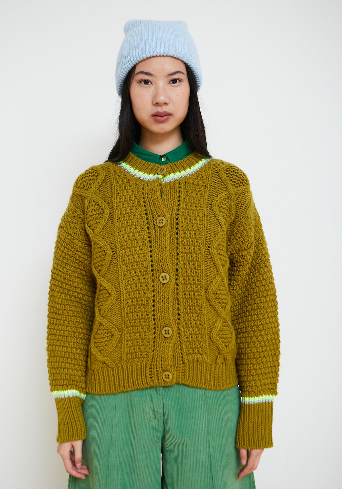 Jersey Cardigan Meadow Pistacho