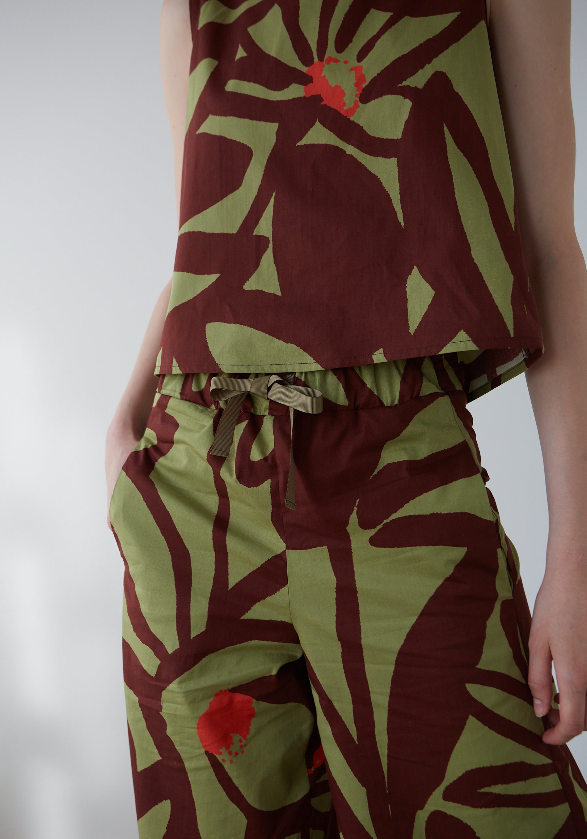 Khaki Flowers Bomba Pants