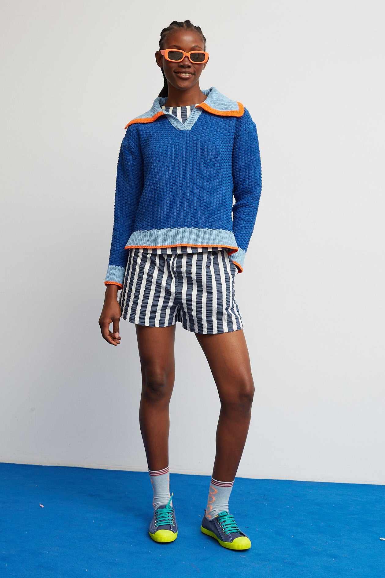 Star Shorts Gestreifte Blau