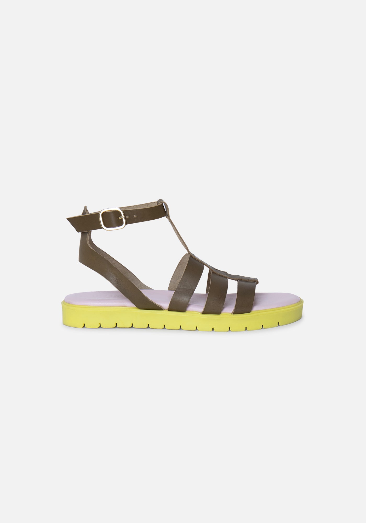 Rome Khaki Leather Sandals