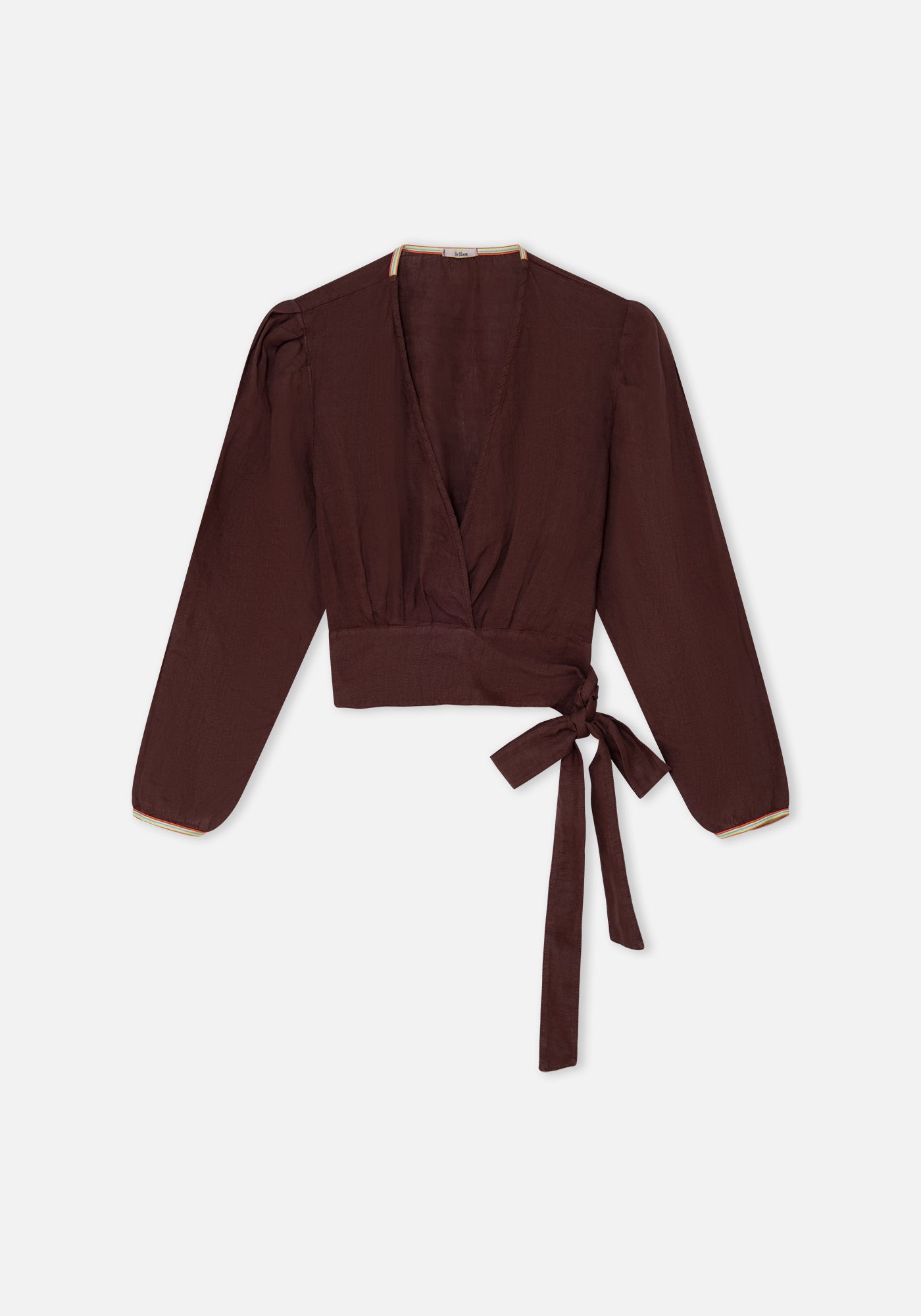 Brown Linen Capri Blouse
