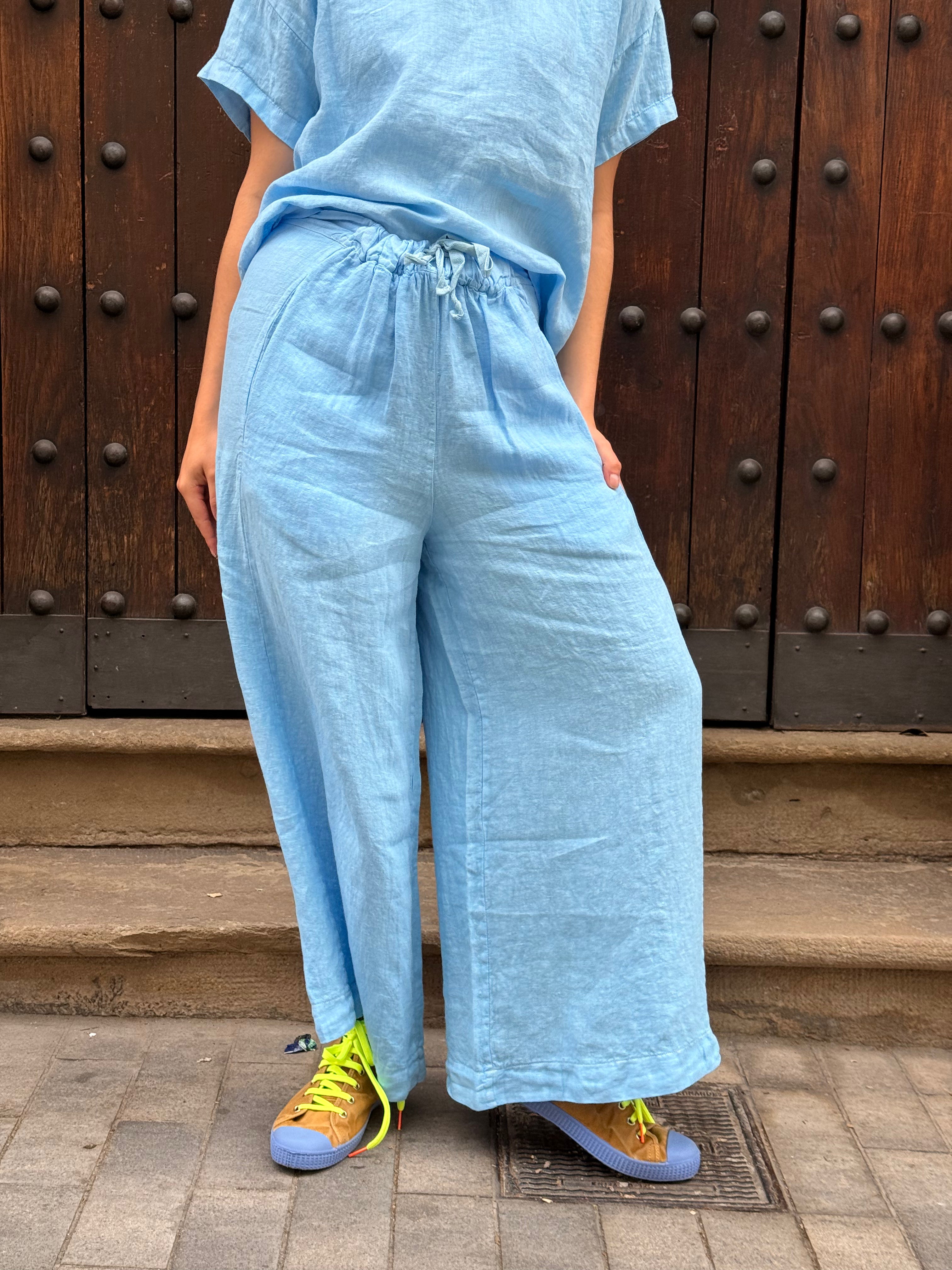 Bomba Leinenhose Himmelblau