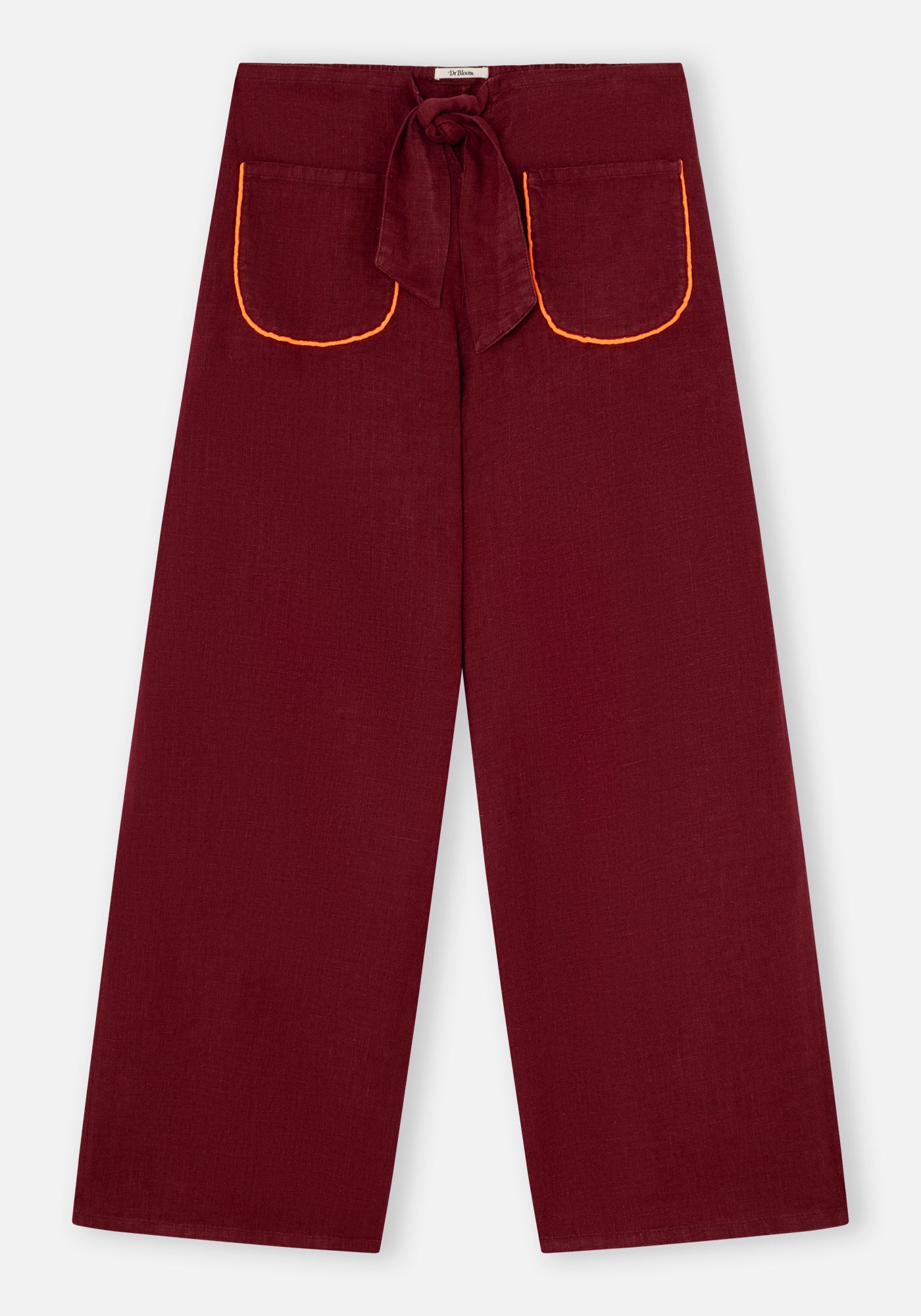 Wine Linen Lazo Pants