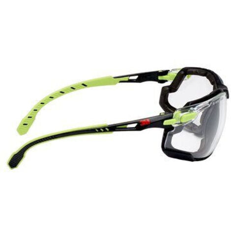 Lunettes 3M™ Solus™ 1000 traitement Scotchgard™ - Branches Vert/Noir - Joint amovible  Transparent