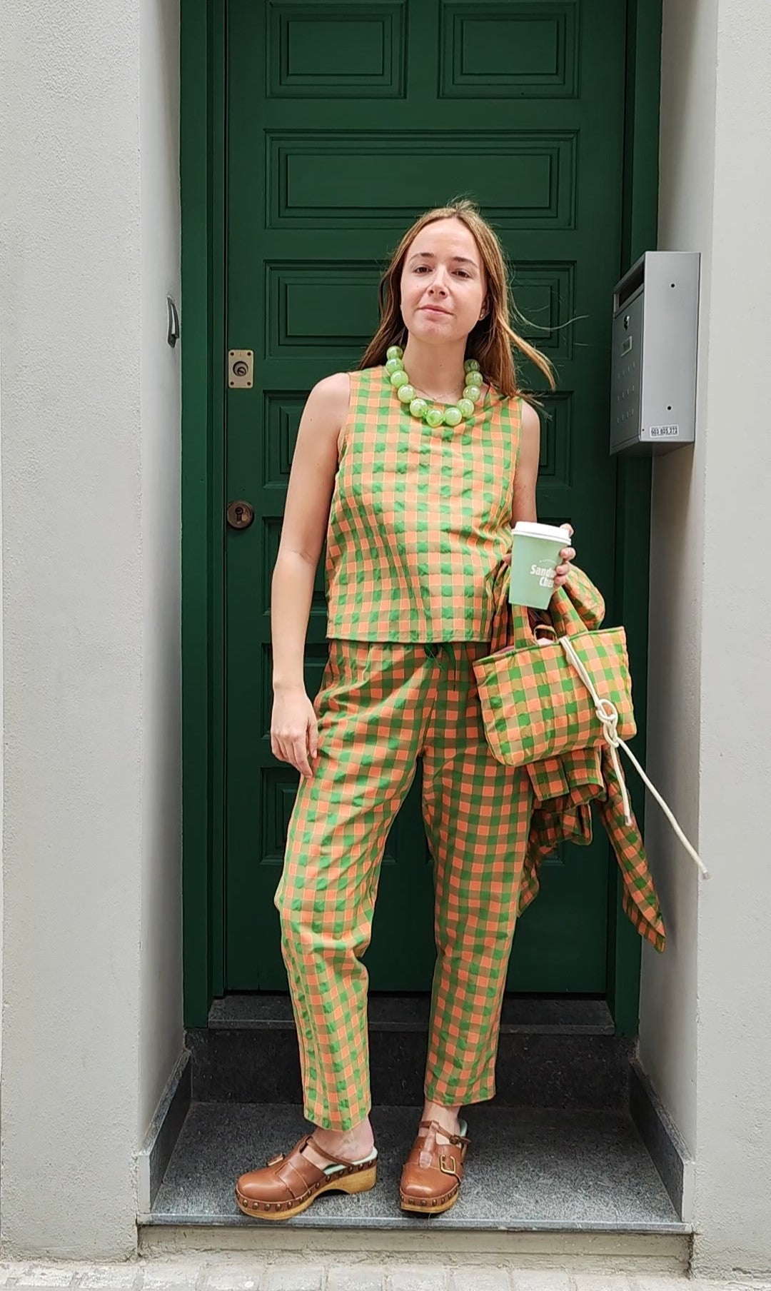 Pantalone Royce Vichy Corallo