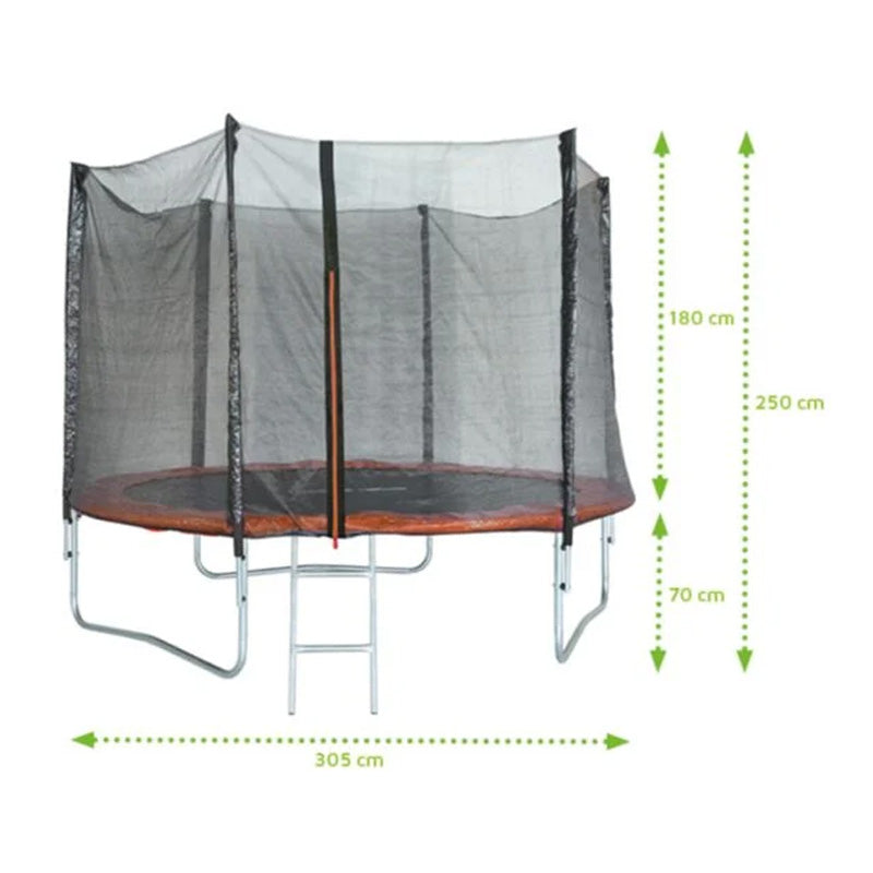 Trampoline de Jardin D305 cm Aléo by Trigano avec Filet de Sécurité et Échelle - 100 kg