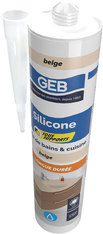 Silicone tous supports - GEB - 890711 - Beige - Cartouche 280 ml