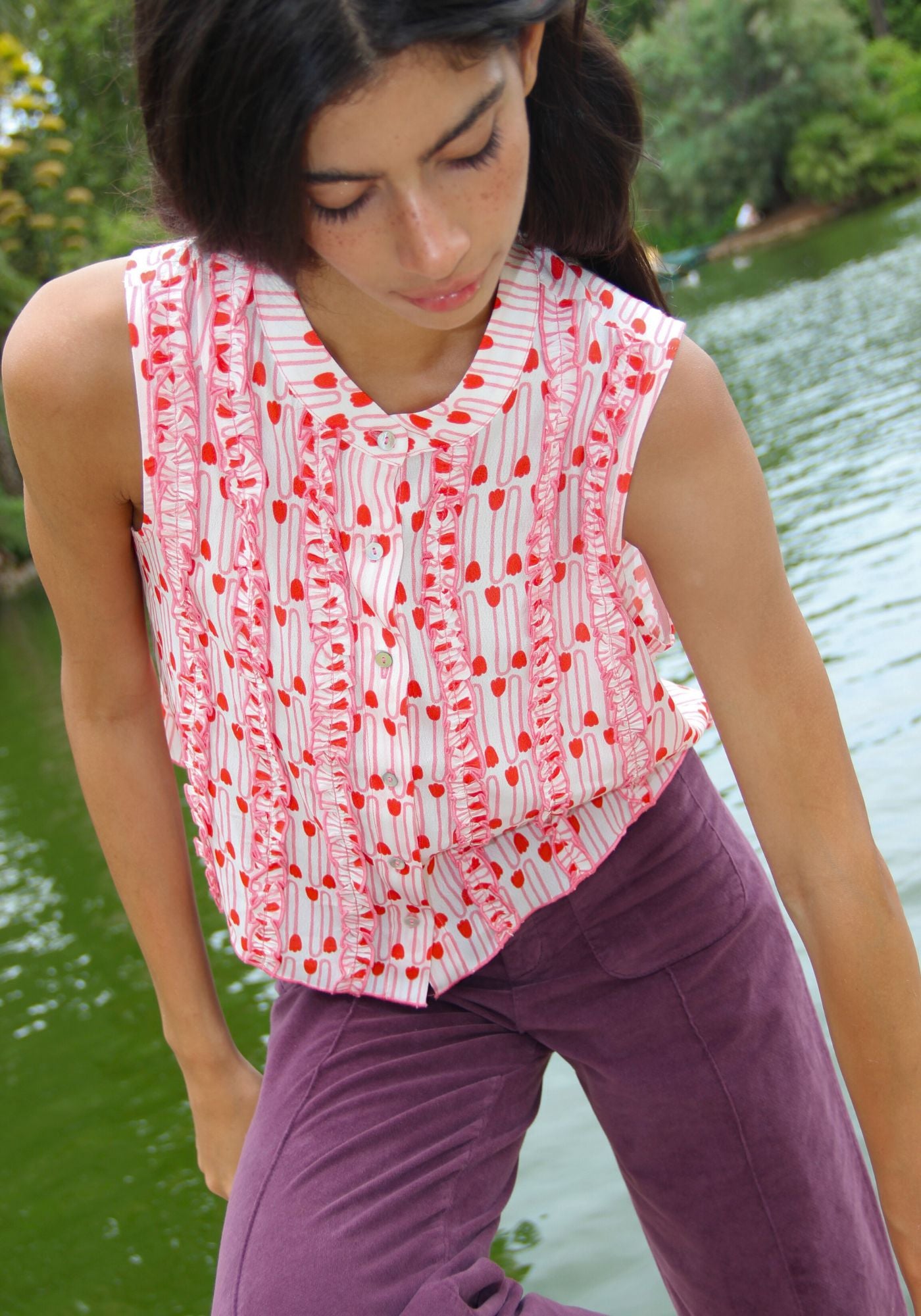 Bluse Tulpen Rosa