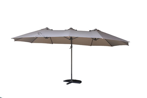 Parasol excentré - Acier, aluminium et polyester - Taupe - 4,7x2,8m