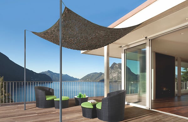 Filet d'ombrage bicolore réversible - Gris foncé-gris clair - 2,4x3m