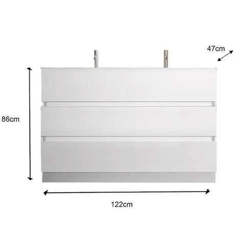 Meuble salle de bain sur pieds ARREDOBAGNO CAMPANELLI 3 tiroirs + double vasque 120cm