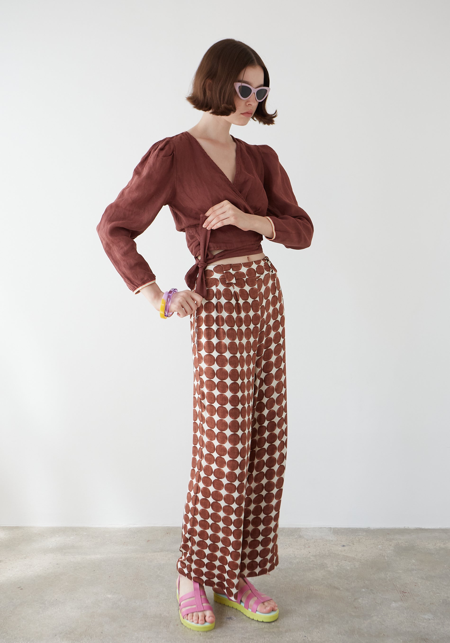 Blouse Capri Lin Marron
