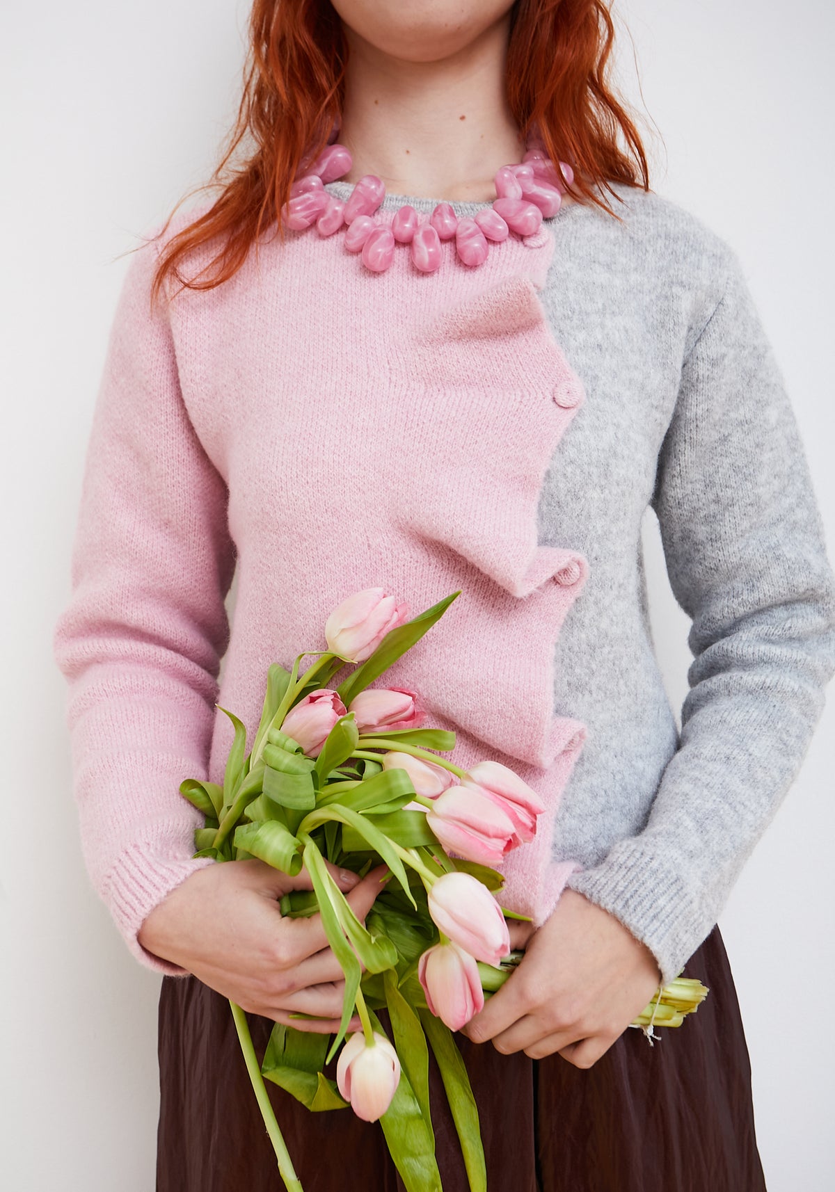 Jersey Cardigan Biscuit Rosa