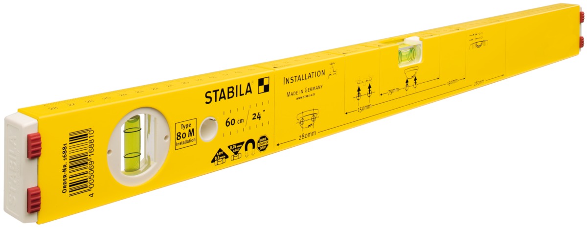 Niveaux à bulle Type 80 M Installation, 60 cm STABILA 16881