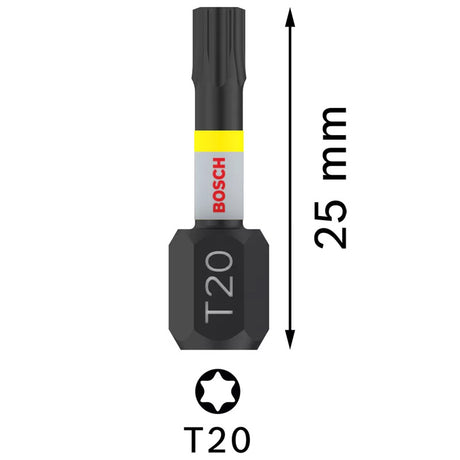 Embouts 6 pans T20 BOSCH Impact Control 25 mm - 2 pièces