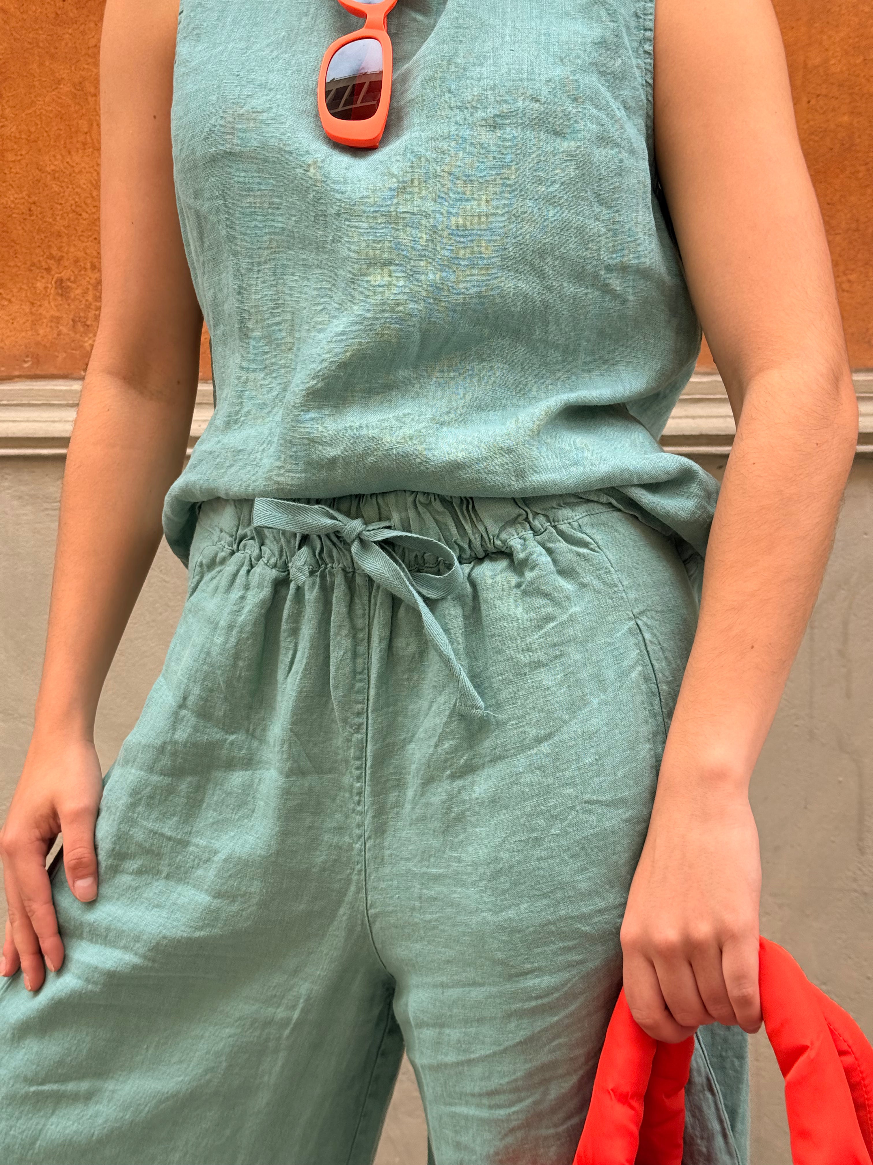 Pantalone in lino Verde