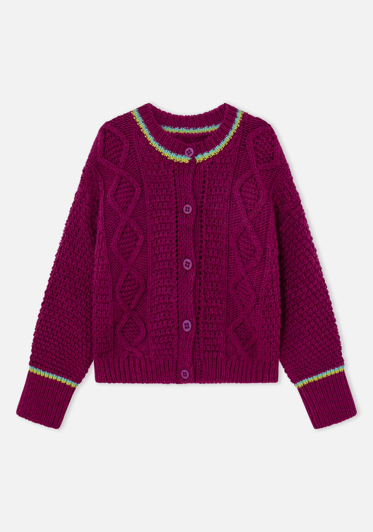 Jersey Cardigan Meadow Frambuesa