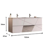 Meuble salle de bain suspendu ARREDOBAGNO CAMPANELLI Miroir - 2 tiroirs + double vasque 120cm