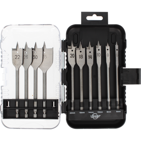 Coffret 10 mèches à bois LEMAN 304.500.10 - Plates - 6 pans - Acier WS