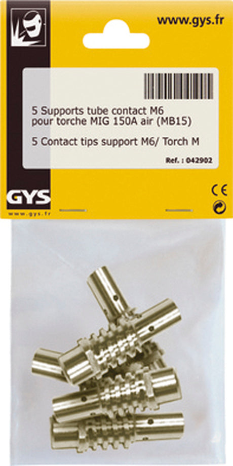 Lot de 5 supports tube contact m6  torche mig 150a GYS 042902